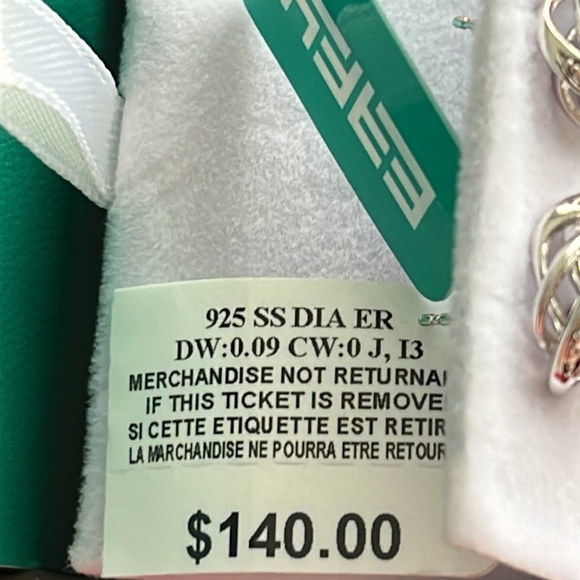 NWT Effy sterling silver  with 0.09 diamonds earings - Picture 6 of 7